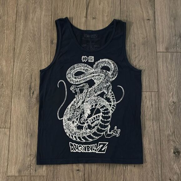 Y2K DRAGON-BALL "SHENRON/SHENLONG‎ DRAGON" DARK BLUE TANK Small Unisex - Picture 1 of 3